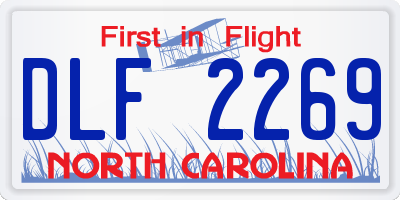 NC license plate DLF2269
