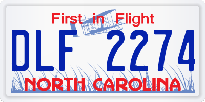 NC license plate DLF2274
