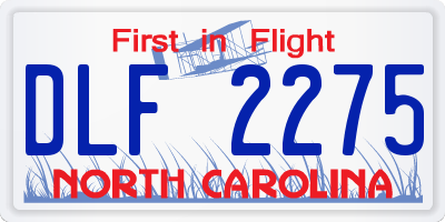 NC license plate DLF2275