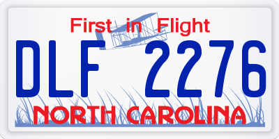 NC license plate DLF2276