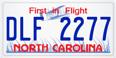 NC license plate DLF2277