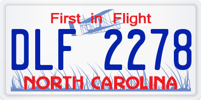 NC license plate DLF2278