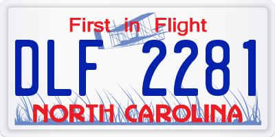 NC license plate DLF2281