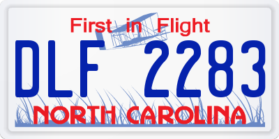 NC license plate DLF2283