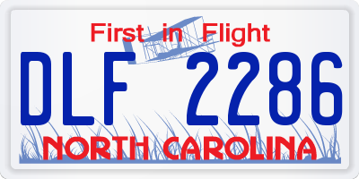 NC license plate DLF2286
