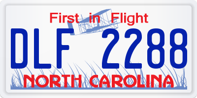 NC license plate DLF2288