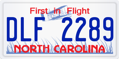 NC license plate DLF2289