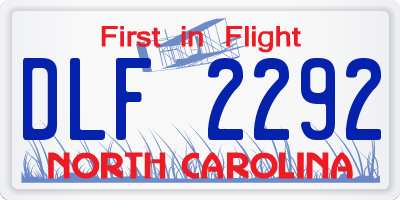 NC license plate DLF2292