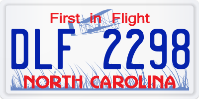 NC license plate DLF2298