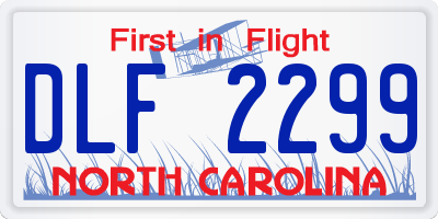 NC license plate DLF2299