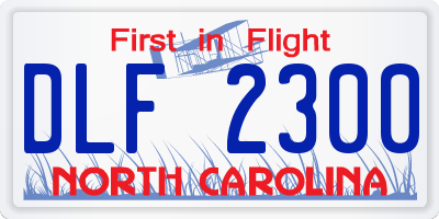 NC license plate DLF2300