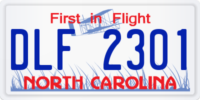 NC license plate DLF2301