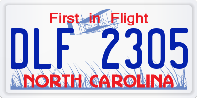 NC license plate DLF2305