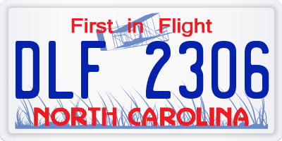 NC license plate DLF2306