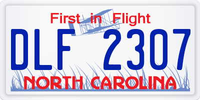 NC license plate DLF2307