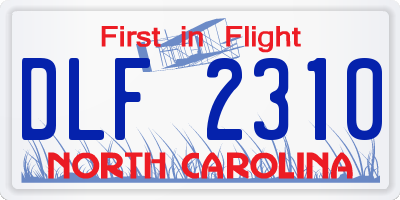 NC license plate DLF2310