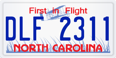 NC license plate DLF2311
