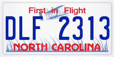 NC license plate DLF2313