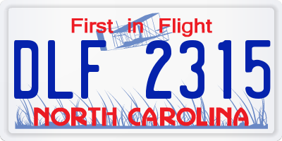 NC license plate DLF2315