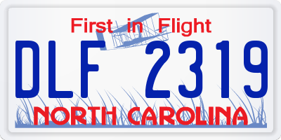 NC license plate DLF2319