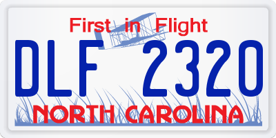 NC license plate DLF2320