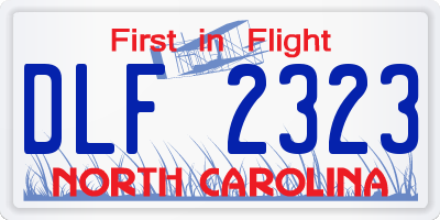 NC license plate DLF2323