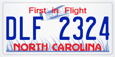 NC license plate DLF2324