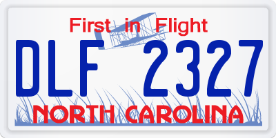 NC license plate DLF2327