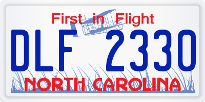 NC license plate DLF2330