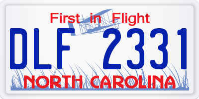 NC license plate DLF2331