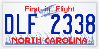 NC license plate DLF2338