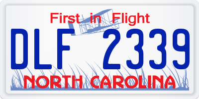 NC license plate DLF2339