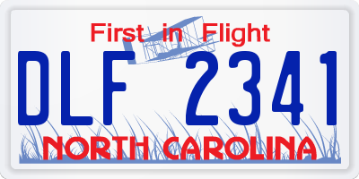 NC license plate DLF2341