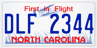NC license plate DLF2344