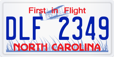 NC license plate DLF2349
