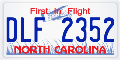 NC license plate DLF2352