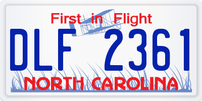 NC license plate DLF2361