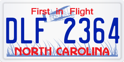 NC license plate DLF2364