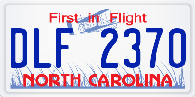 NC license plate DLF2370