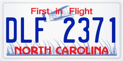 NC license plate DLF2371