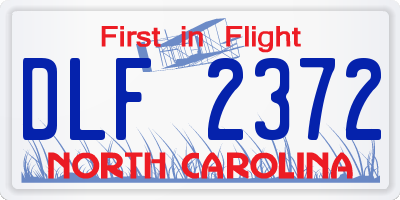 NC license plate DLF2372