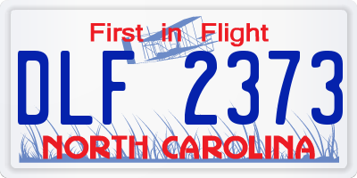 NC license plate DLF2373