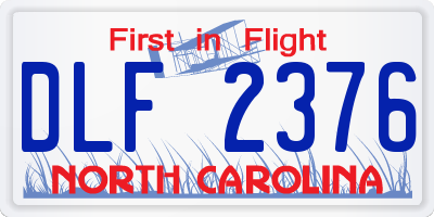 NC license plate DLF2376