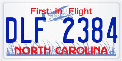 NC license plate DLF2384