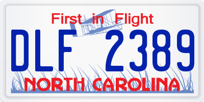 NC license plate DLF2389