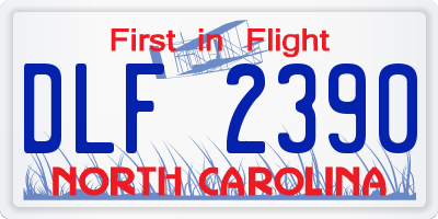 NC license plate DLF2390