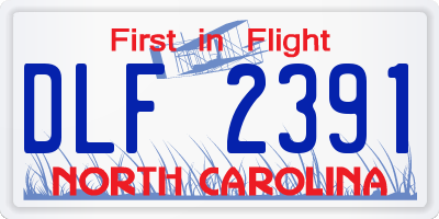 NC license plate DLF2391