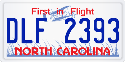NC license plate DLF2393