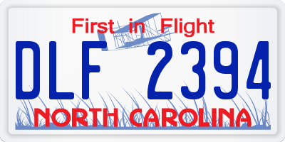 NC license plate DLF2394