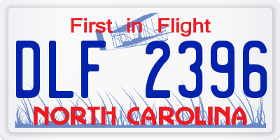 NC license plate DLF2396